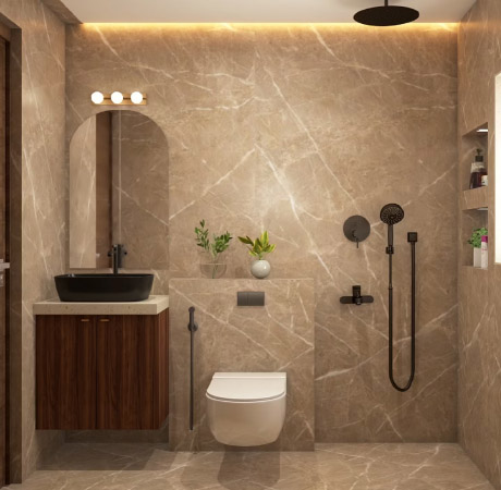 7+ Inspirasi Desain Kamar Mandi Menggunakan Marmer Elegan & Mewah